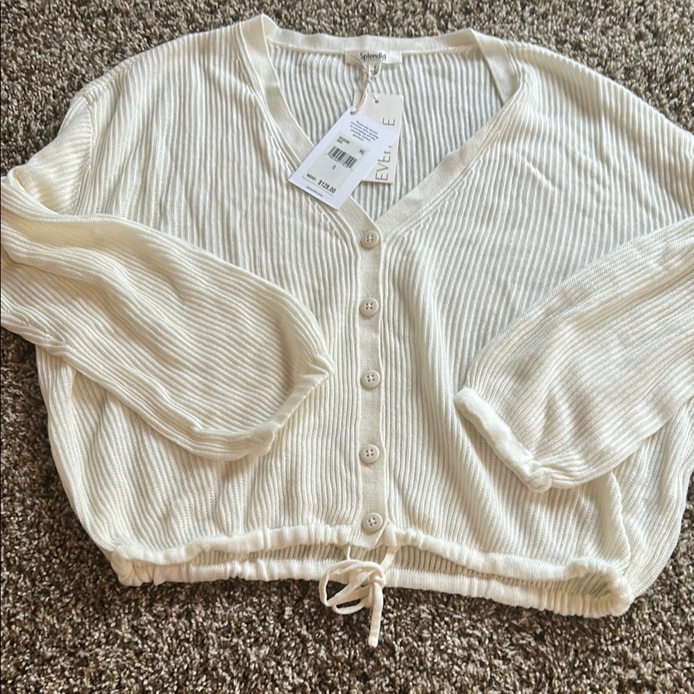 Splendid Ivory Knit Cardigan